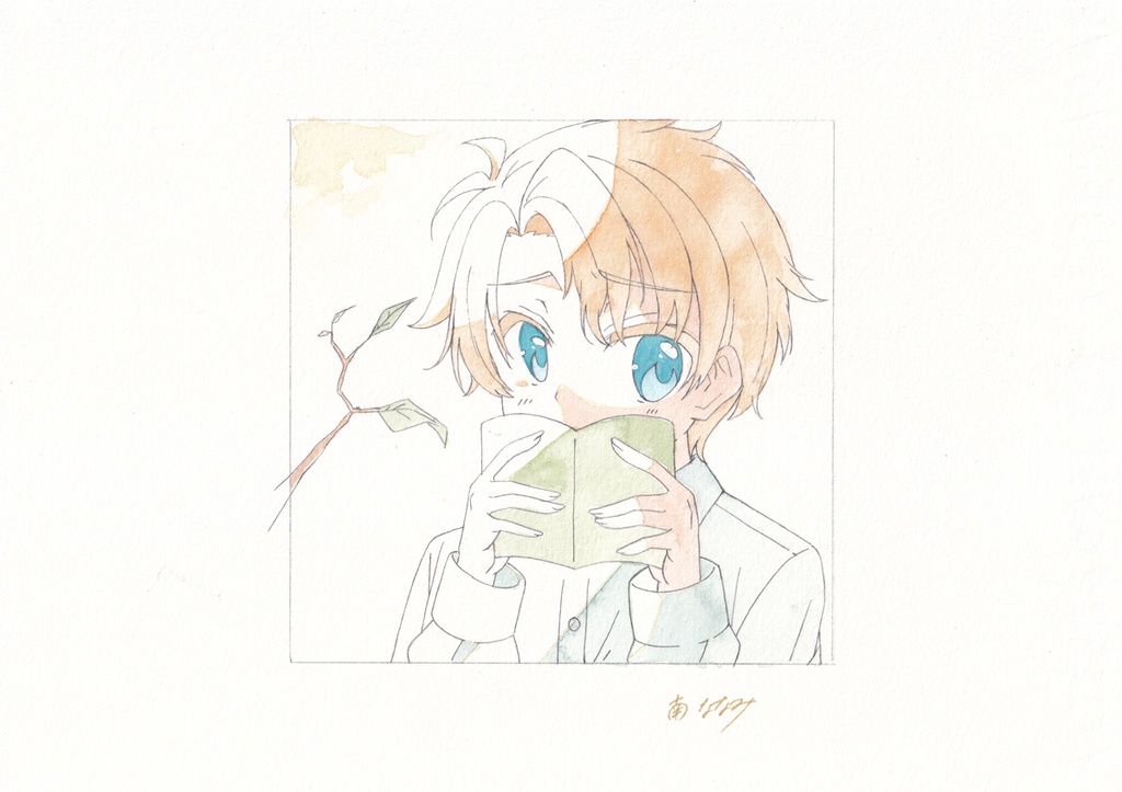 【アナログ原画】内気な男の子