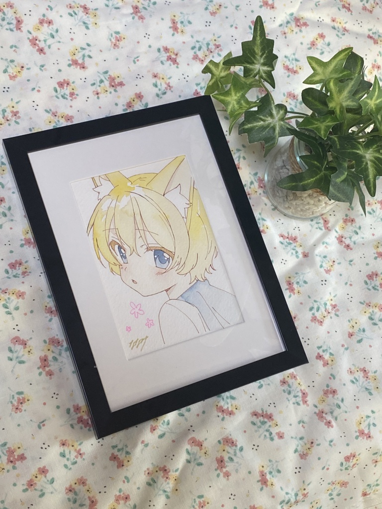 【フレーム付】男の子のアナログ原画
