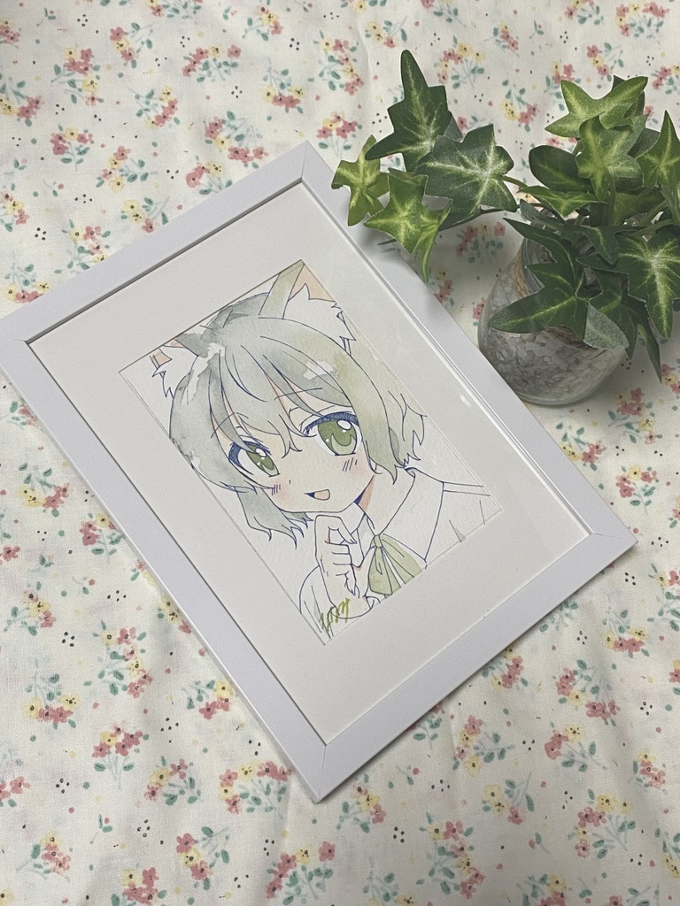 【フレーム付】男の子のアナログ原画