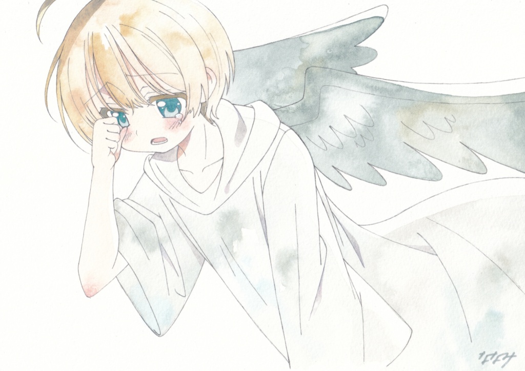 【アナログ原画】灰色の羽