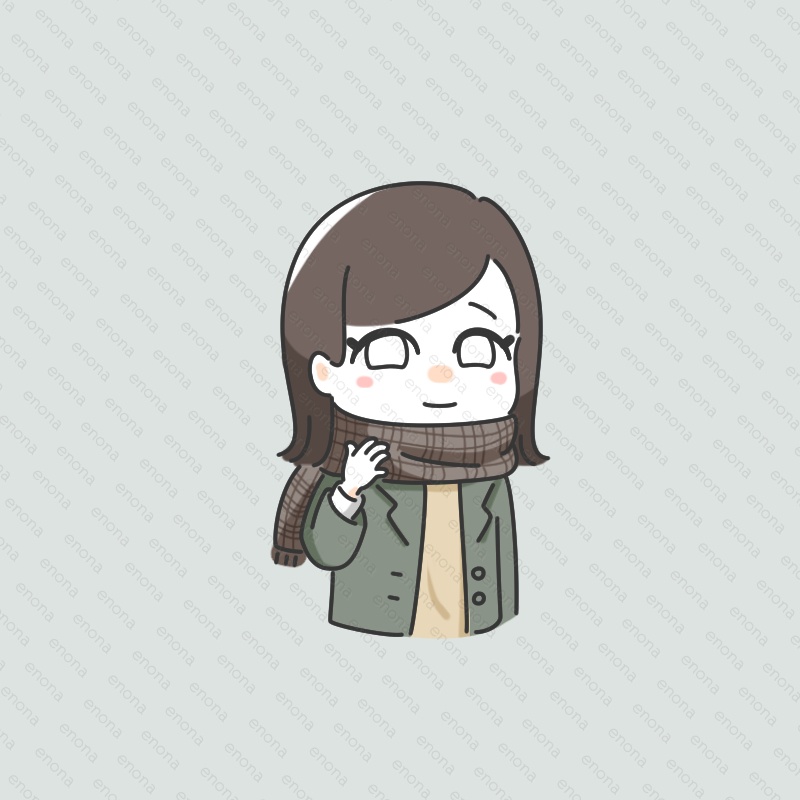 グレーベージュチェックマフラーの女の子