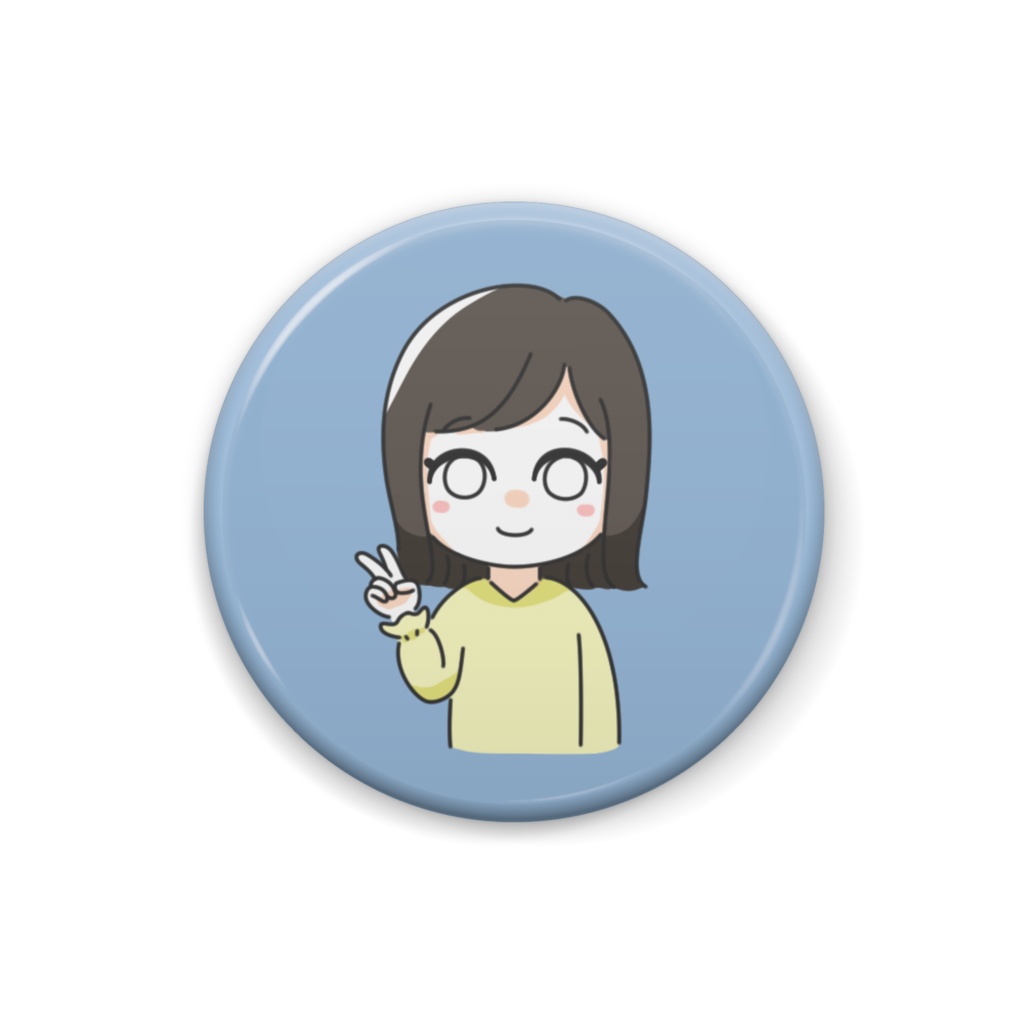 ピースをしたイエローVネック女の子