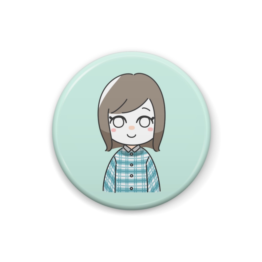 ホワイト×ライトブルーチェックシャツの女の子