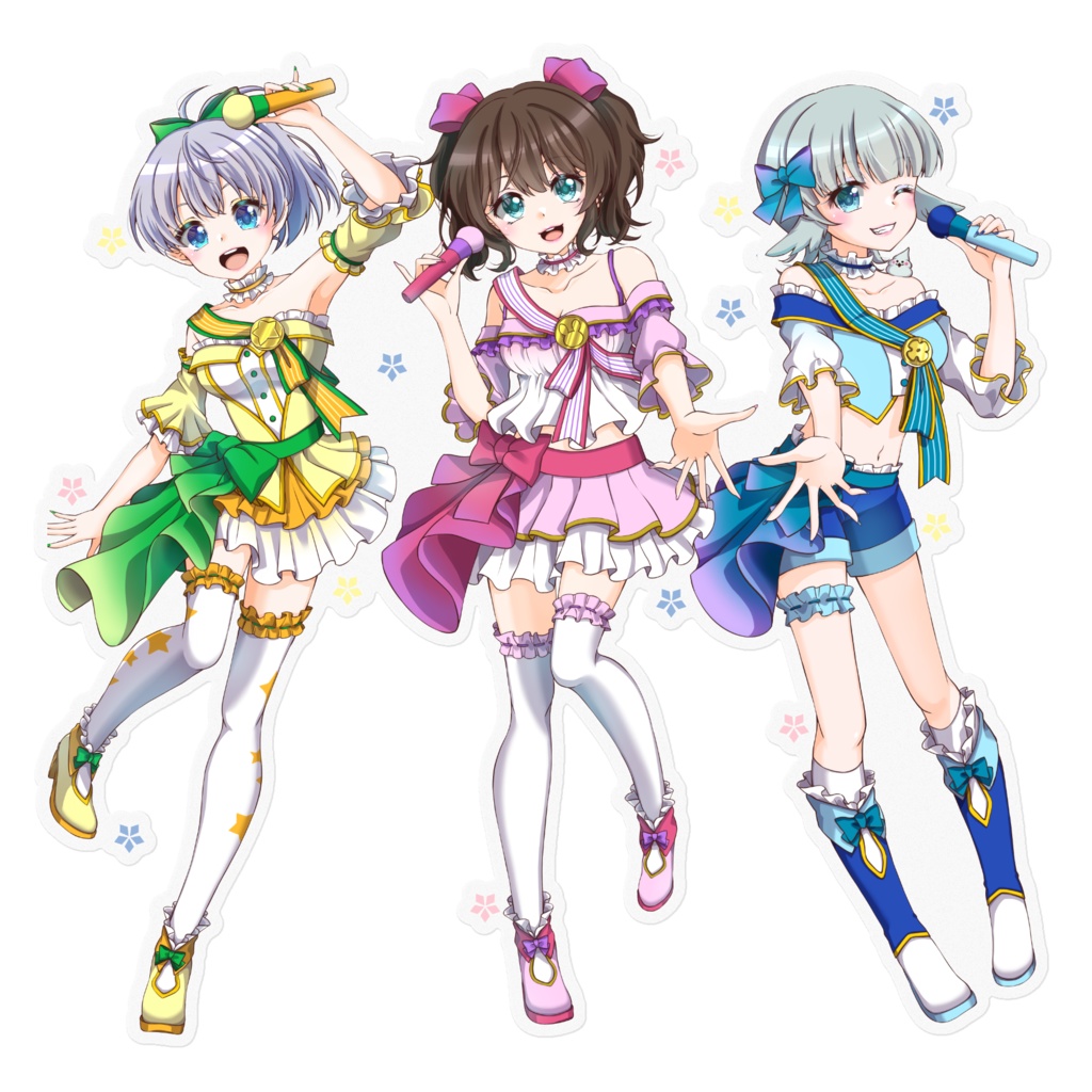 ♡まろすずせん♡ステッカー(小花）