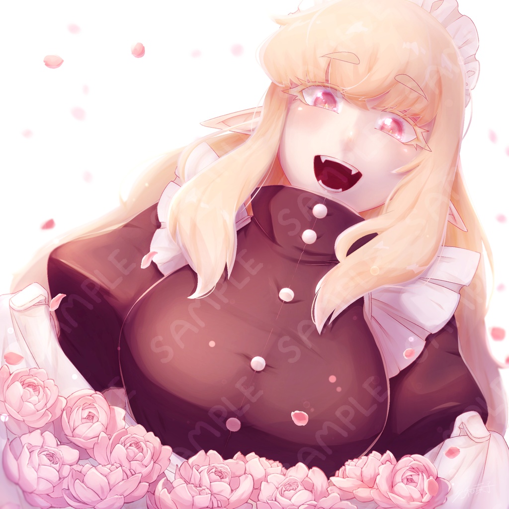 【ミニ額】メイドと薔薇