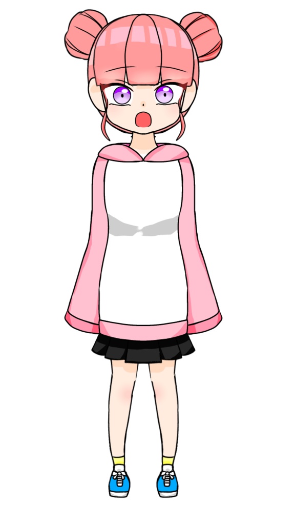 【Live2D用立ち絵】元気系ピンク女子|PSD・PNG / ふゅ