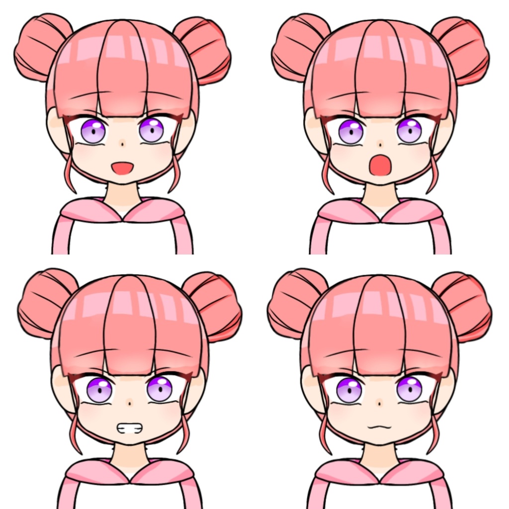 【Live2D用立ち絵】元気系ピンク女子|PSD・PNG / ふゅ