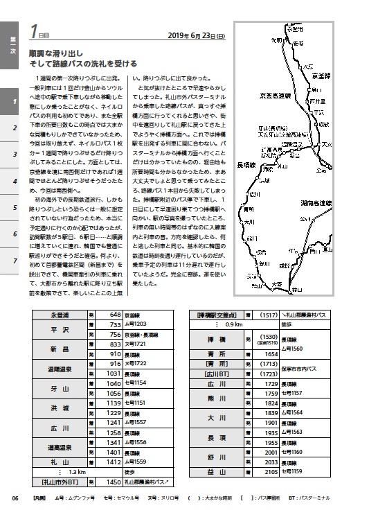 KORAIL一般列車停車駅ほぼ全駅下車の旅