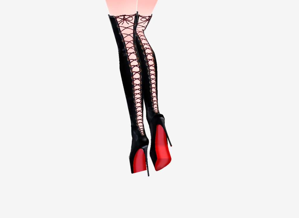 Lace-up High Heel Leather Boots