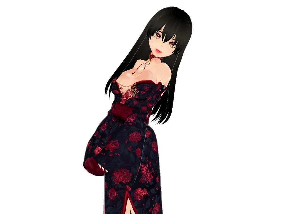 Sexy Red and Black Spider Lily Kimono/Yukata