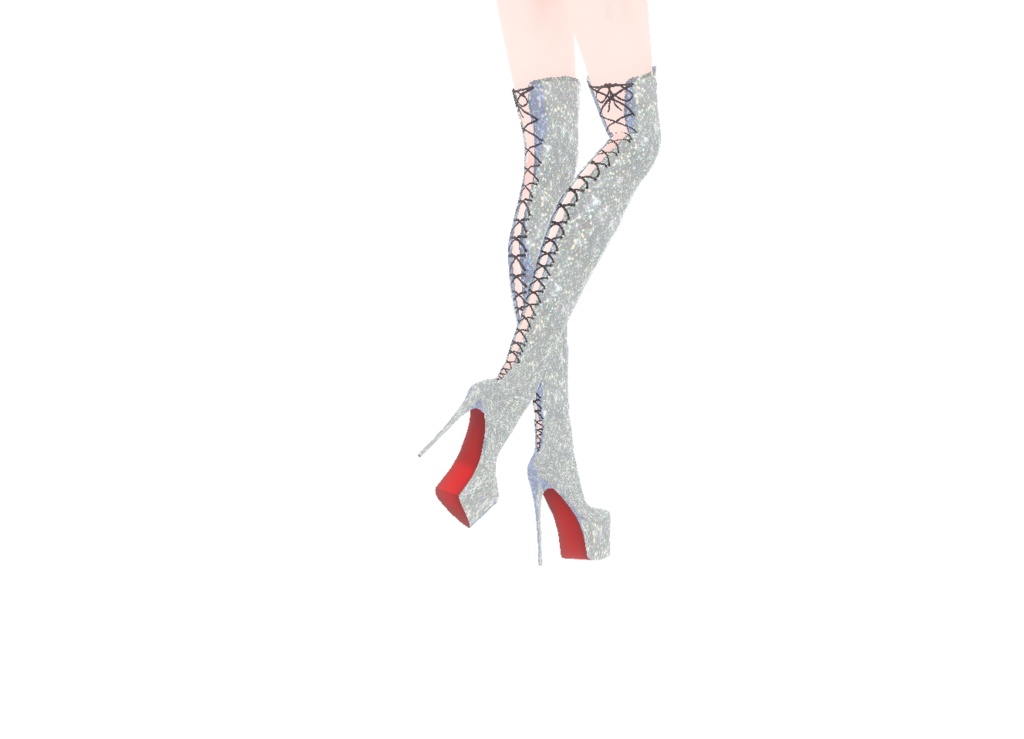 Sparkling Lace-up High Heel Boots