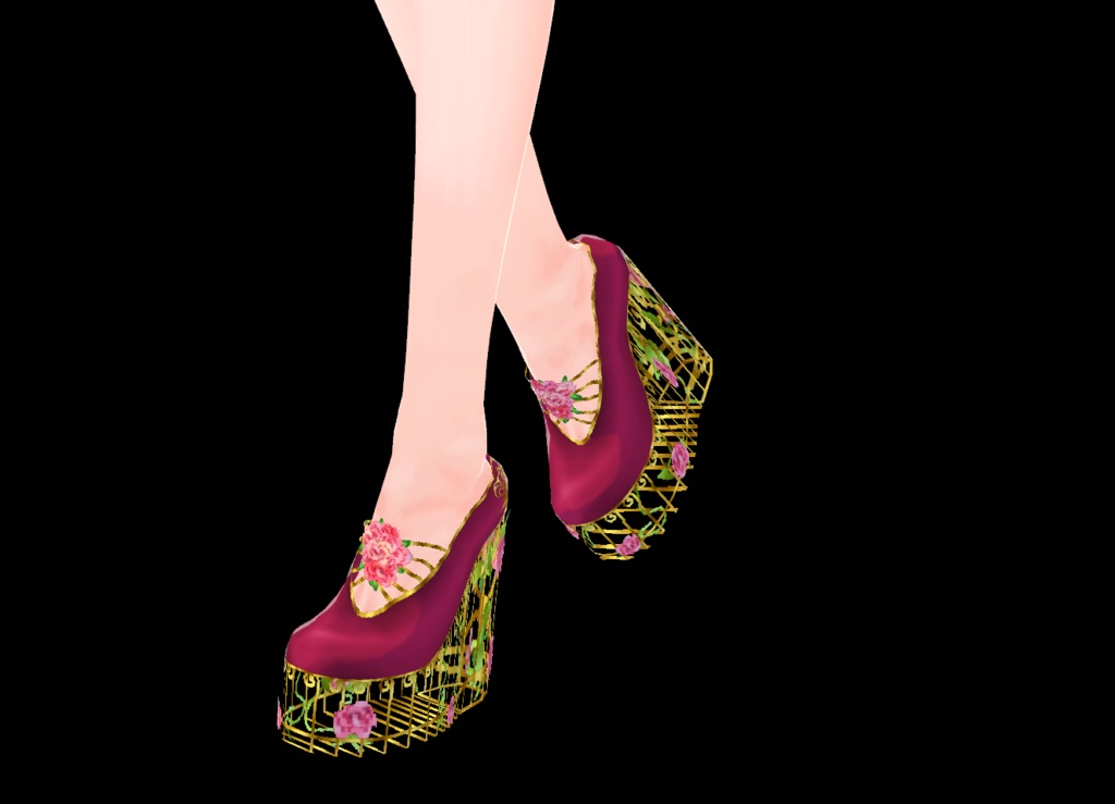 Golden Floral Princess Shoes