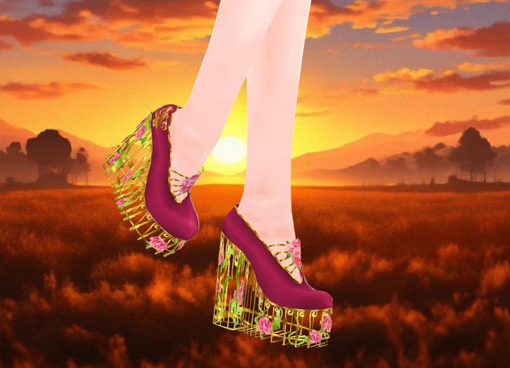 Golden Floral Princess Shoes