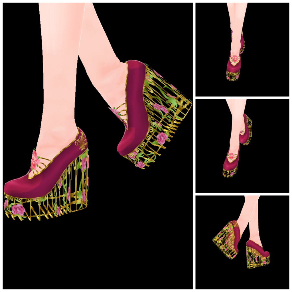 Golden Floral Princess Shoes