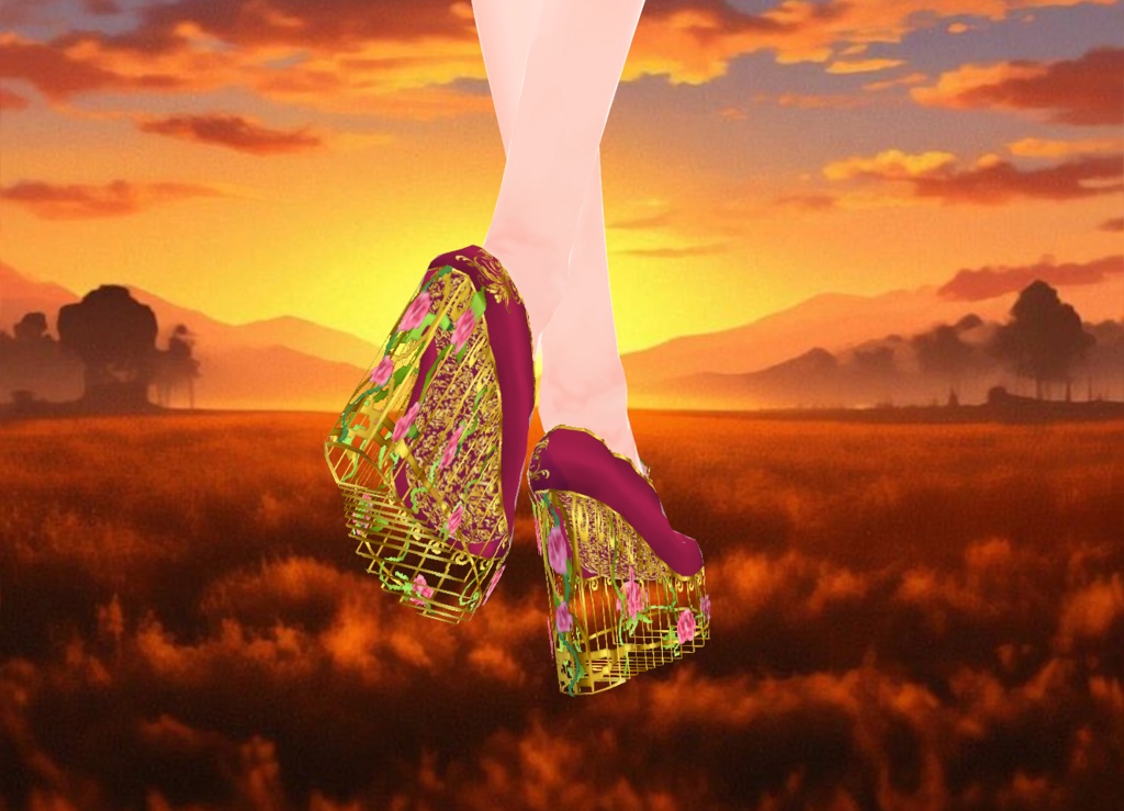 Golden Floral Princess Shoes