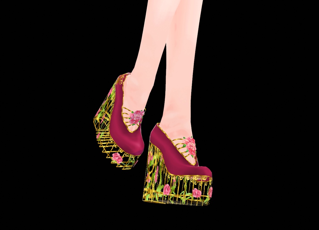 Golden Floral Princess Shoes