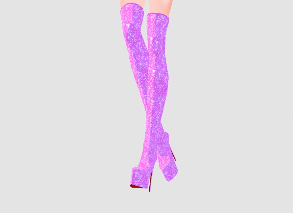 Pink Sparkling Lace-up High Heel Boots