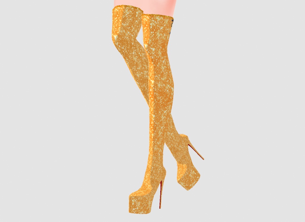 Gold Sparkling Lace-up High Heel Boots