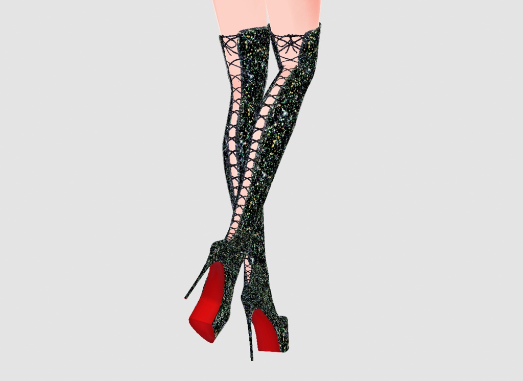 Galaxy Sparkling Lace-up High Heel Boots