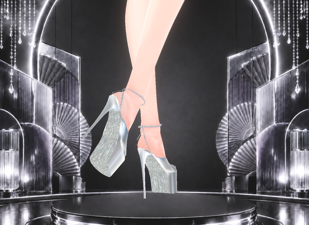Silver High Heel Pleaser Shoes