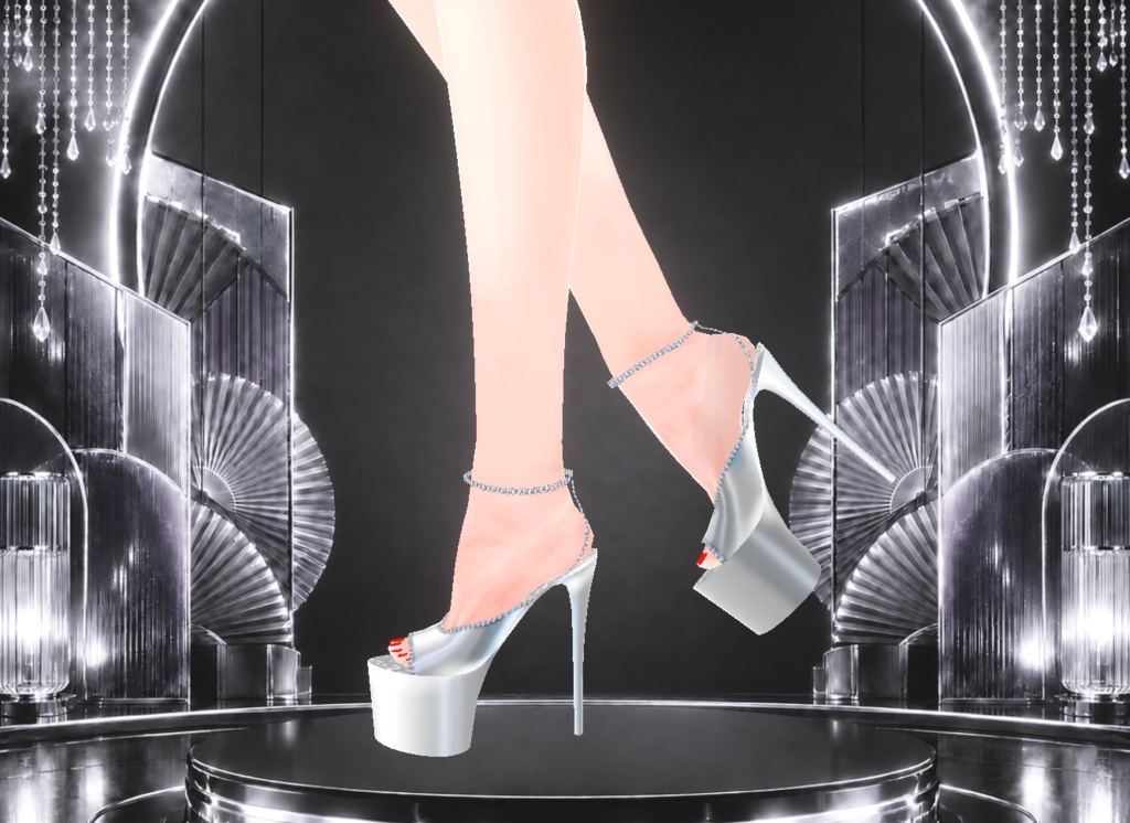 Silver High Heel Pleaser Shoes