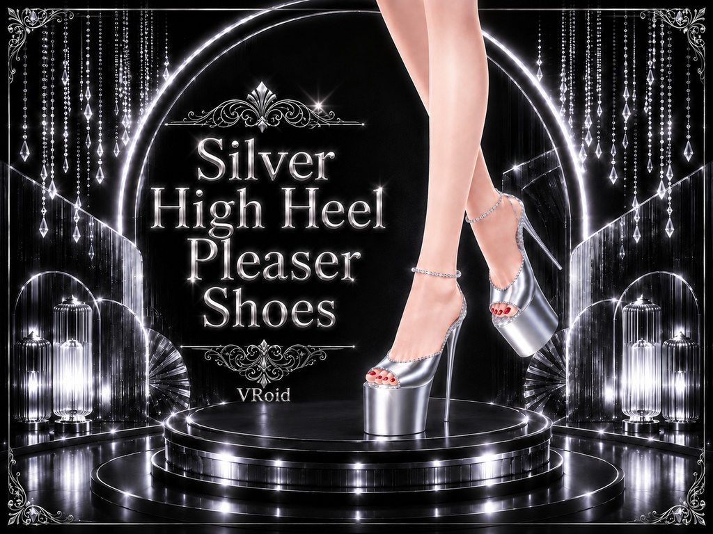 Silver High Heel Pleaser Shoes