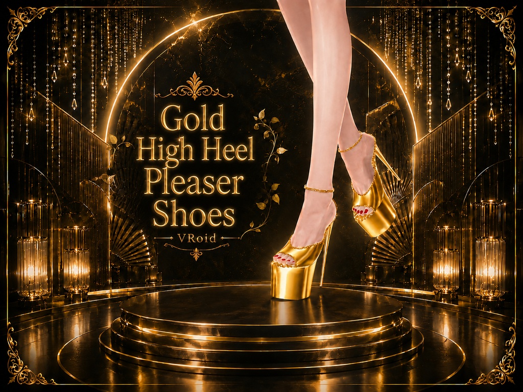 Gold High Heel Pleaser Shoes