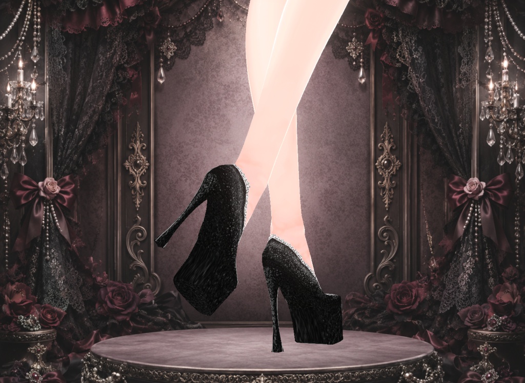 Black Velvet Gothic Lolita Shoes