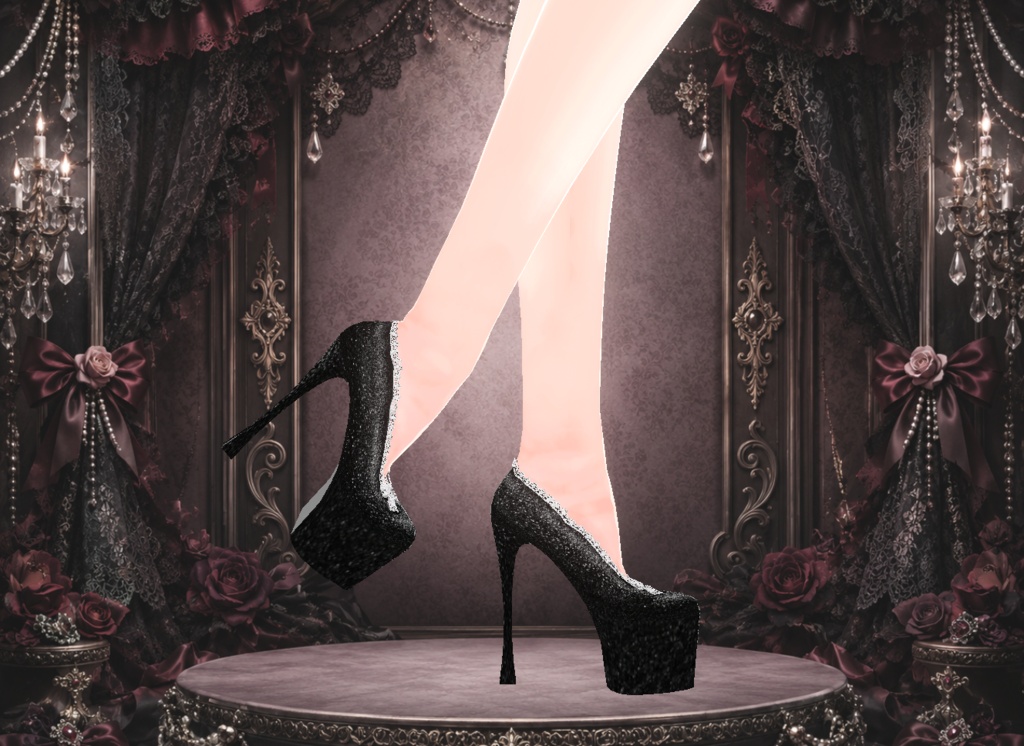 Black Velvet Gothic Lolita Shoes