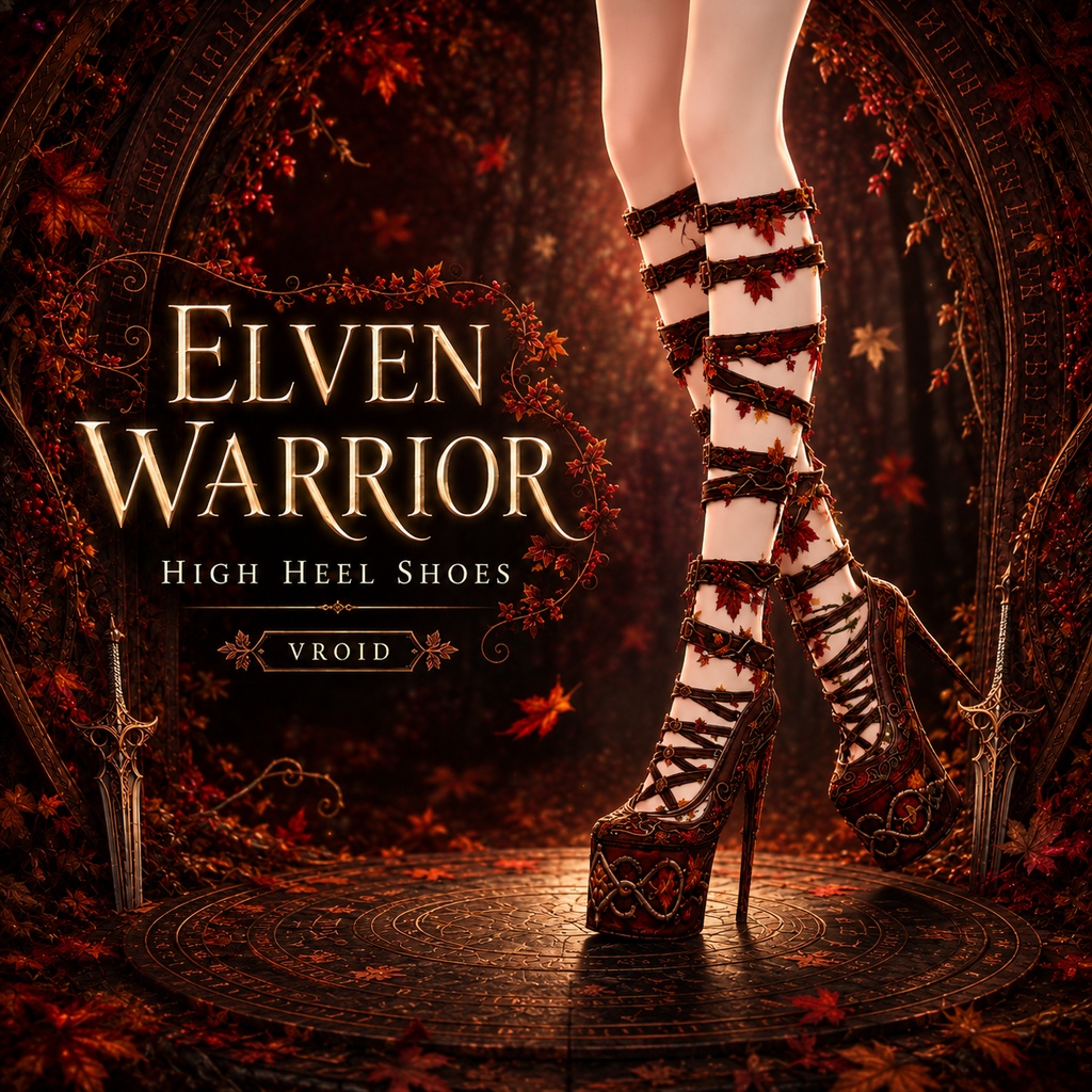 Elven Warrior High Heel Shoes - Autumn