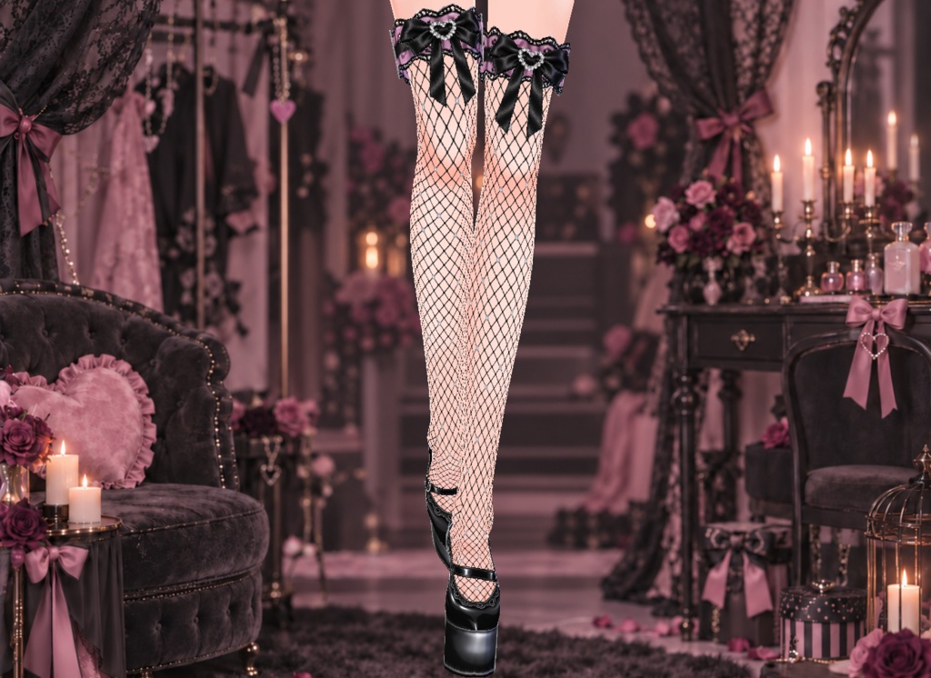Jirai Kei High Heels & Thigh-High Stockings Set