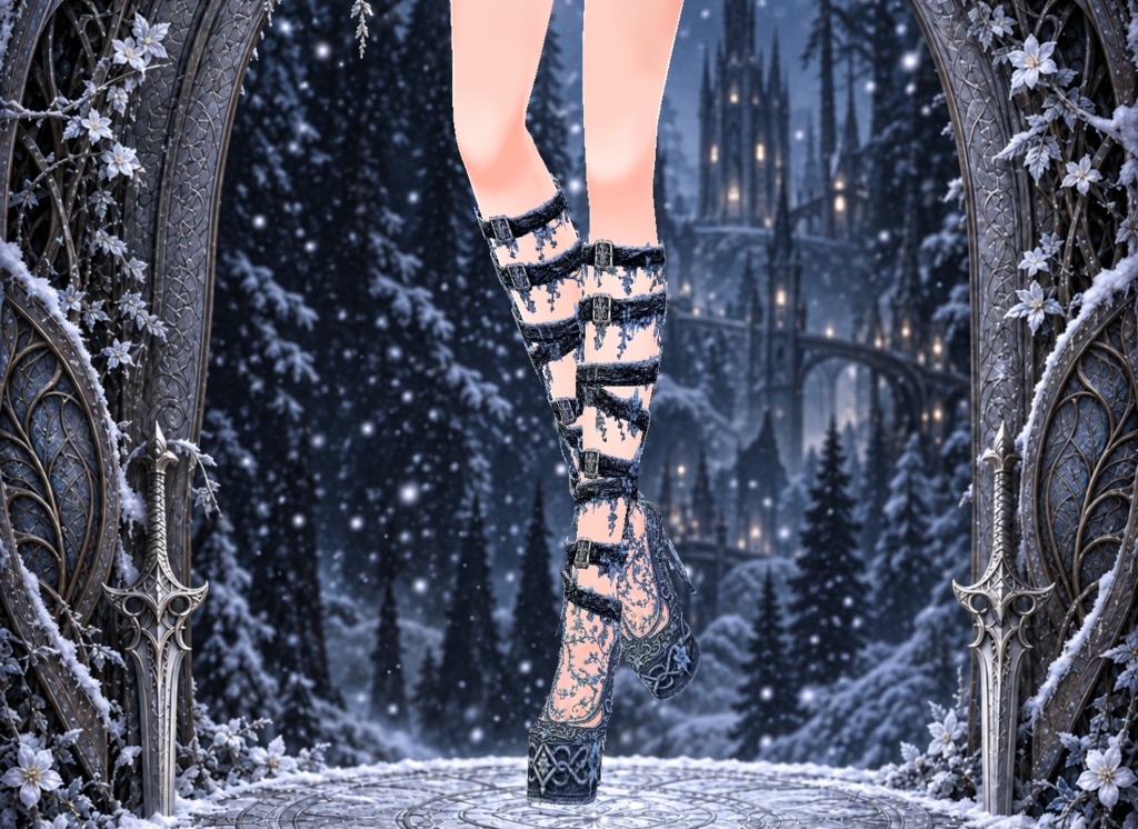 Elven Warrior High Heel Shoes - Winter