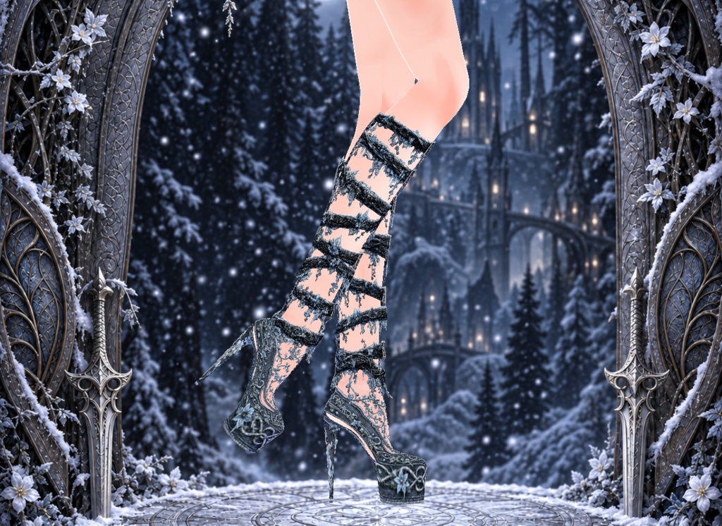 Elven Warrior High Heel Shoes - Winter