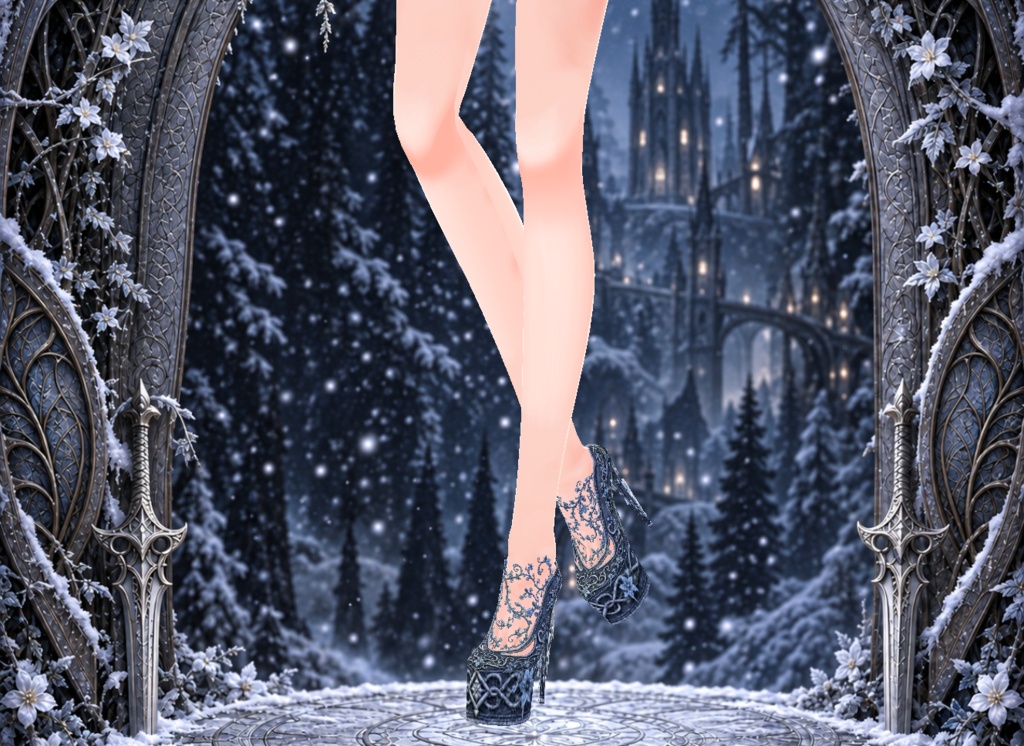Elven Warrior High Heel Shoes - Winter