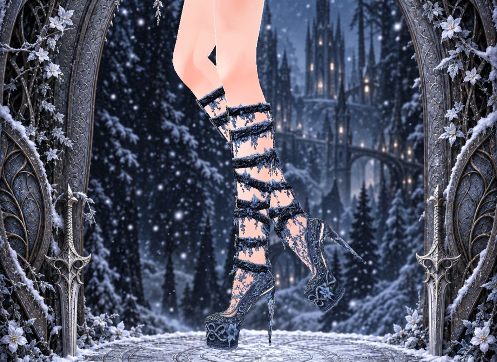 Elven Warrior High Heel Shoes - Winter