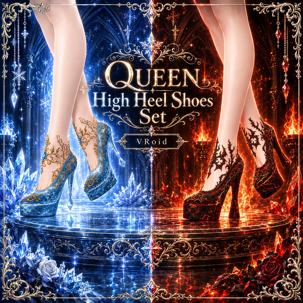 Queen High Heel Shoes Set