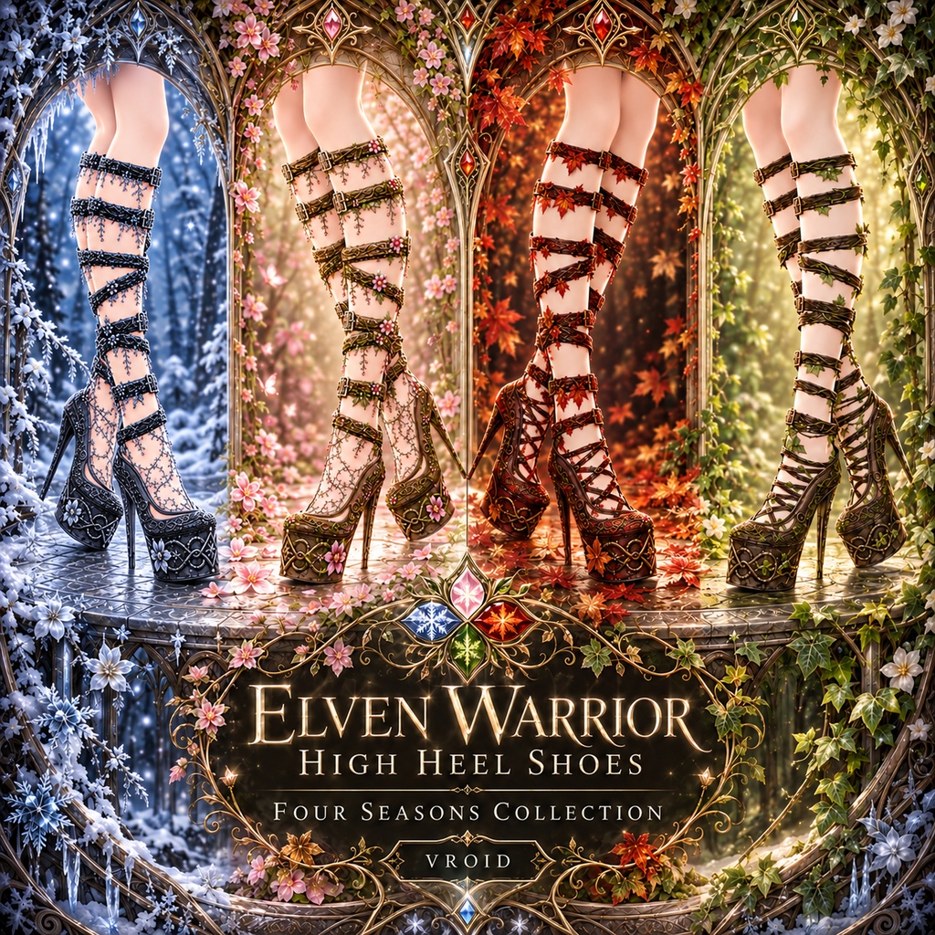 Elven Warrior High Heel Shoes – Four Seasons Collection
