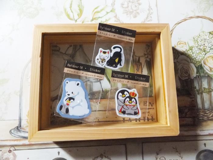 ペンギン、シロクマ、猫ステッカーセット
