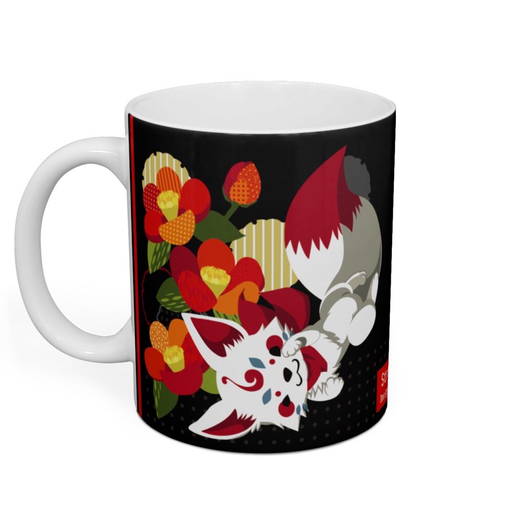 妖狐と椿のマグカップ