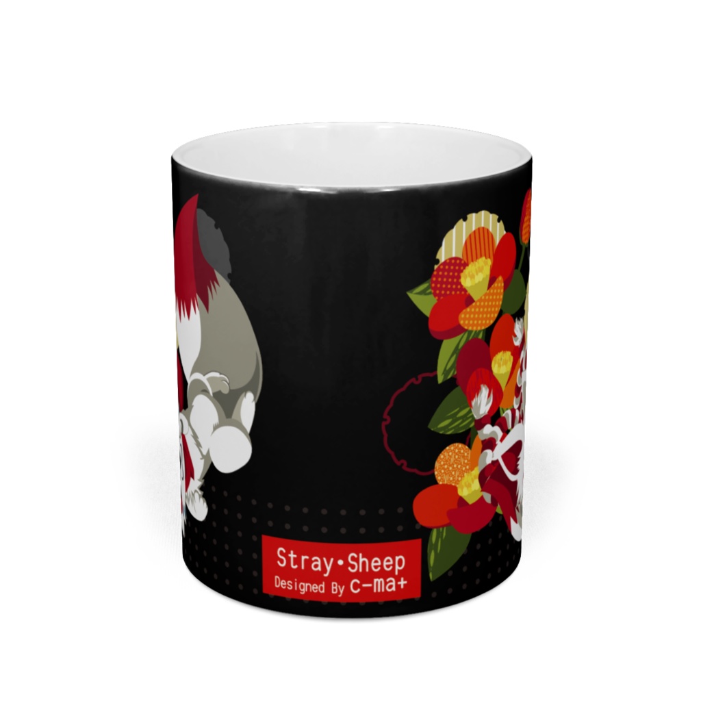 妖狐と椿のマグカップ