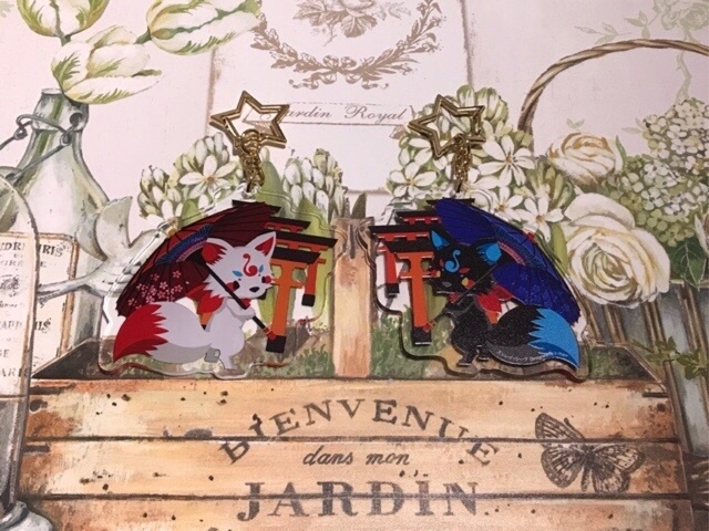 番傘と妖狐キーホルダー