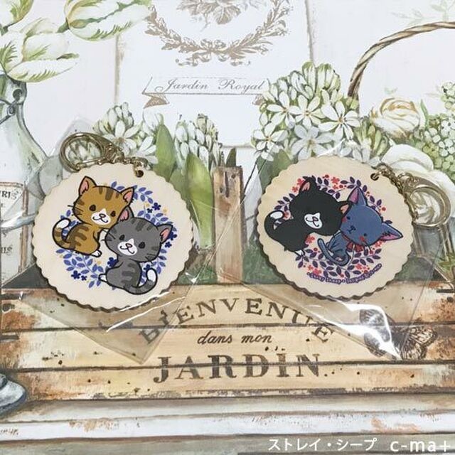 妖狐、柴犬、猫のアクリルキーホルダーとウッドキーホルダー