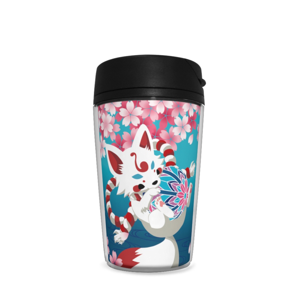 妖狐と桜のタンブラー(空色)