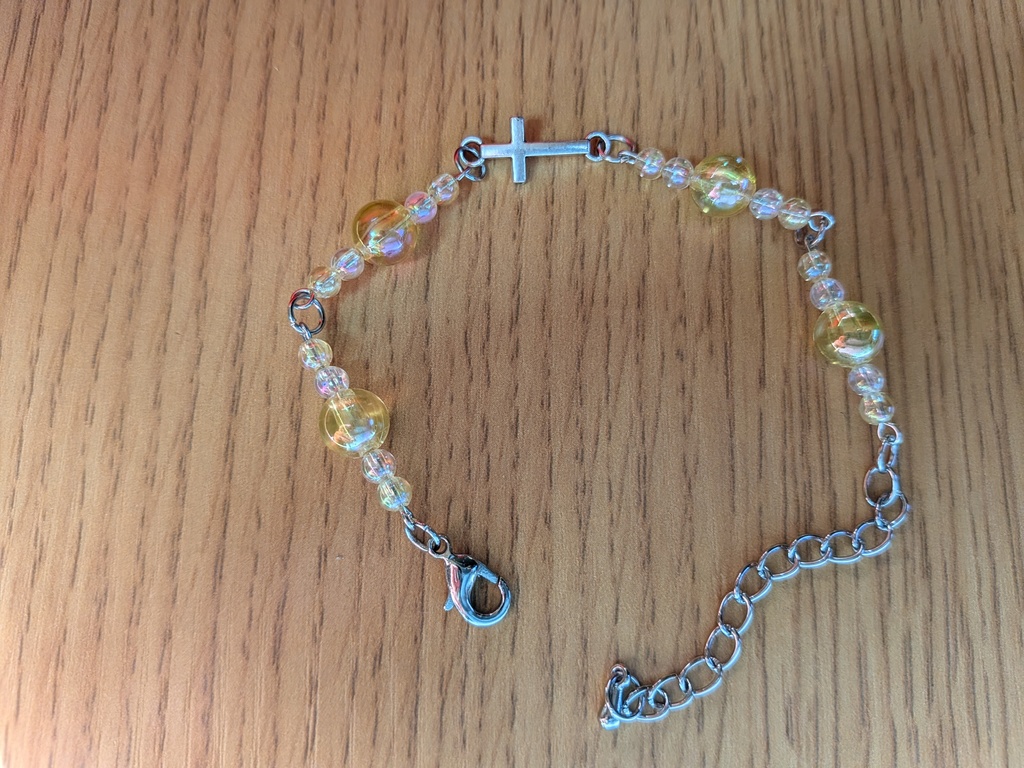 推し活十字架ブレスレット(イエロー)