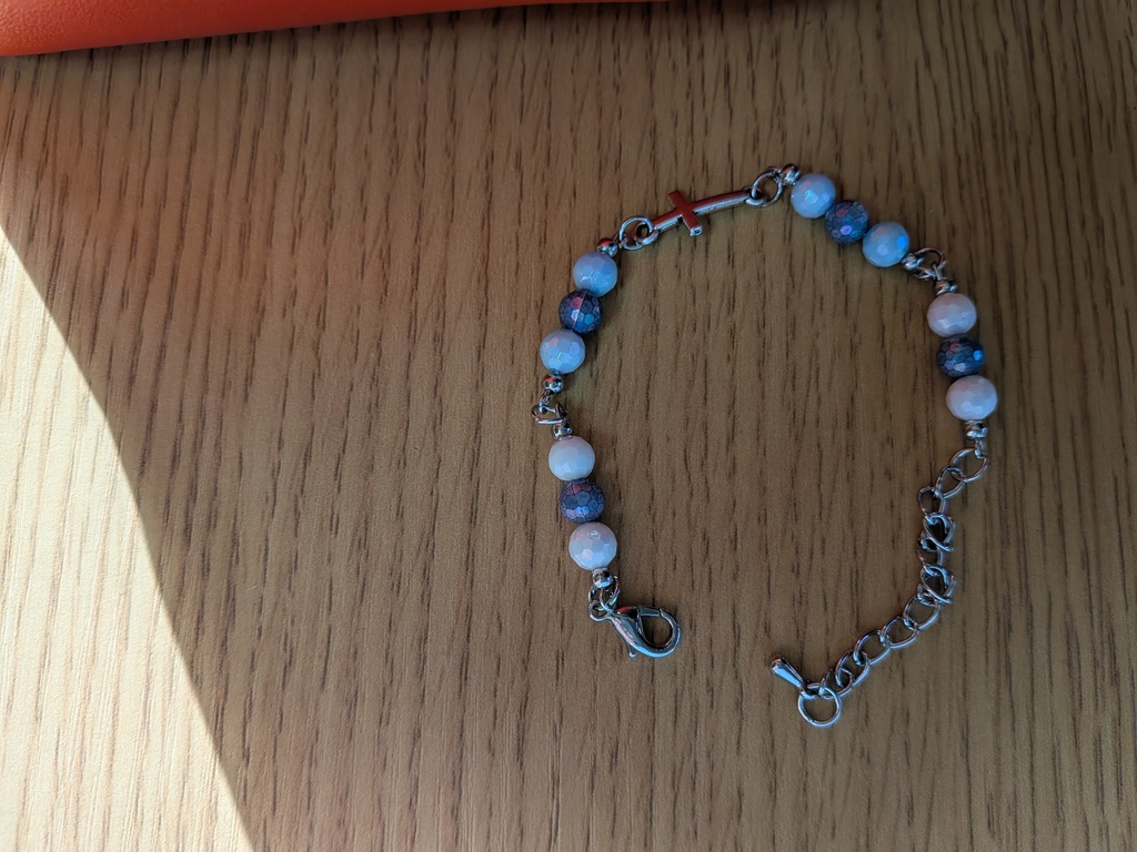 推し活十字架ブレスレット(ブルー)