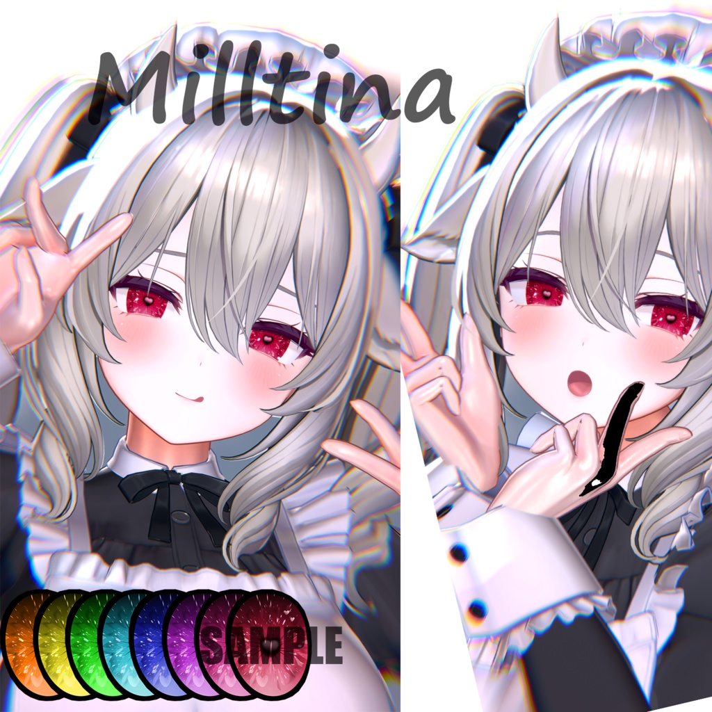 【13アバター対応】Heart eye B&W
