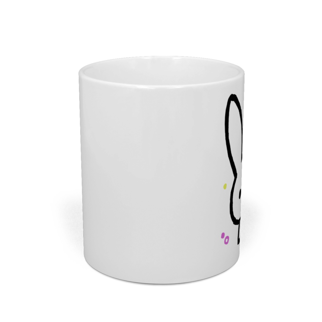 (。•ㅅ•)ノシうさぎ_マグカップ