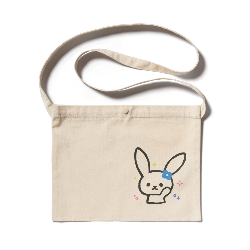 (。•ㅅ•)ノシうさぎ_サコッシュ