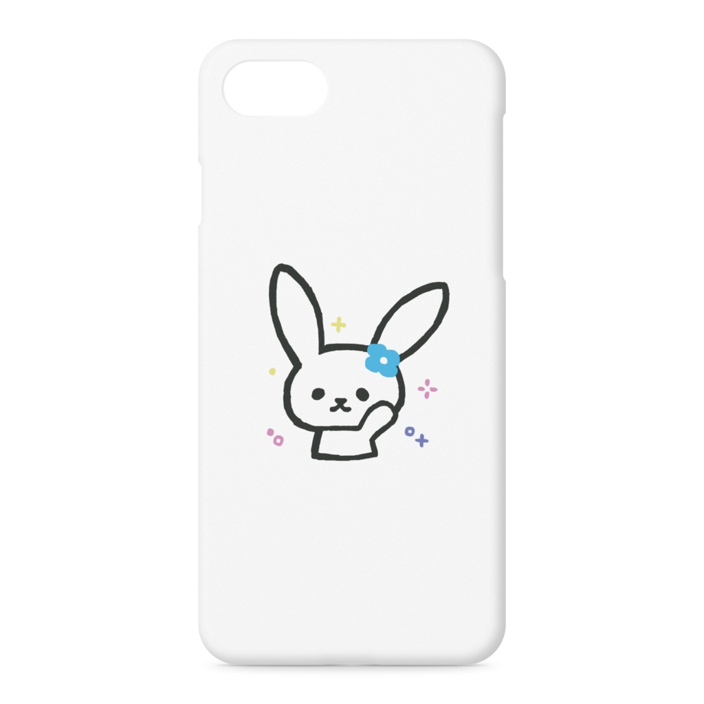 (。•ㅅ•)ノシうさぎ_iPhoneケース (8 / 7 / SE2)