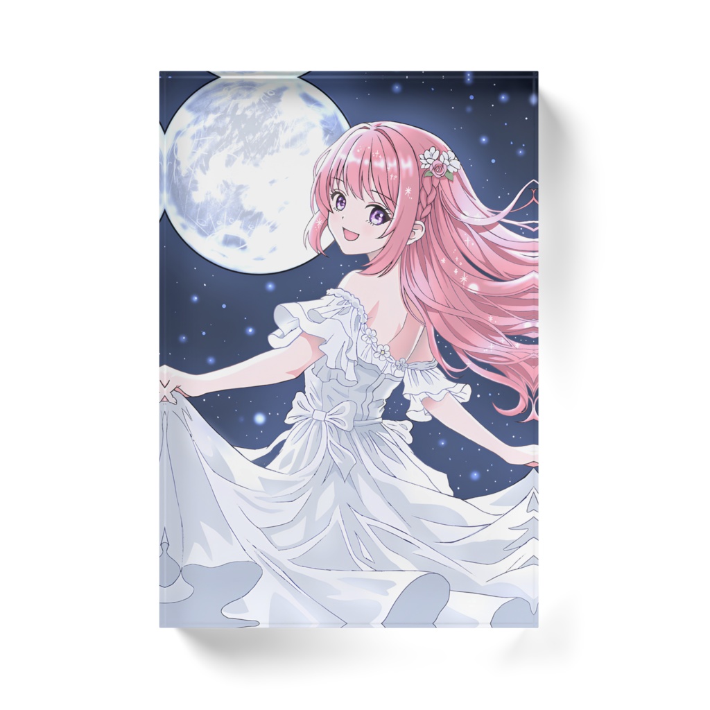 【ハルの物語】月夜に踊る女の子 アクリルブロック